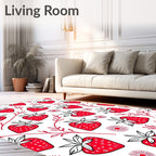 Crimson Strawberry Twig Burst Rug