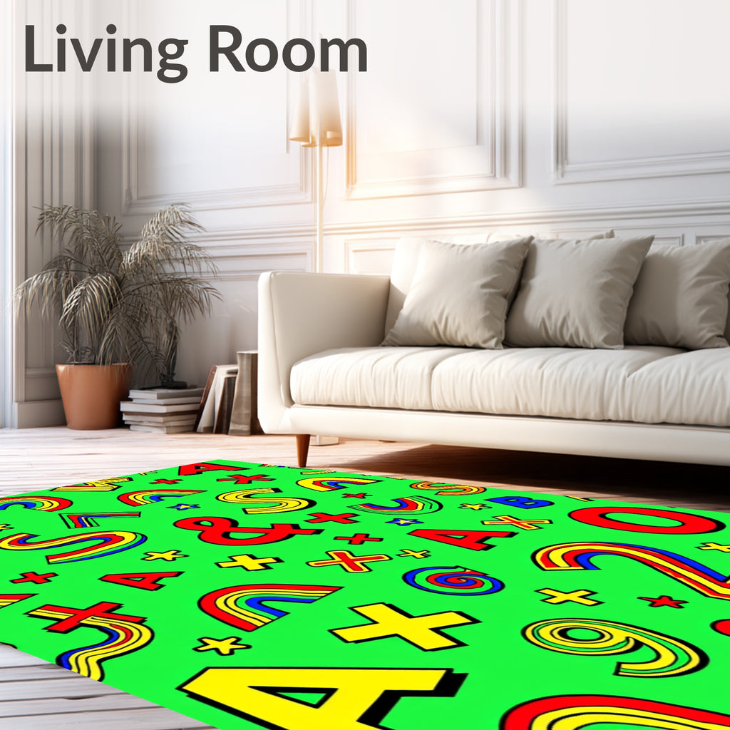 Playful Alphabet Rainbow Numeric Fun Rug