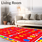 Alphabetical Numeric Bold Primary Colors Rug