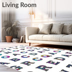 Vibrant Alphabet Gradient Block Rug
