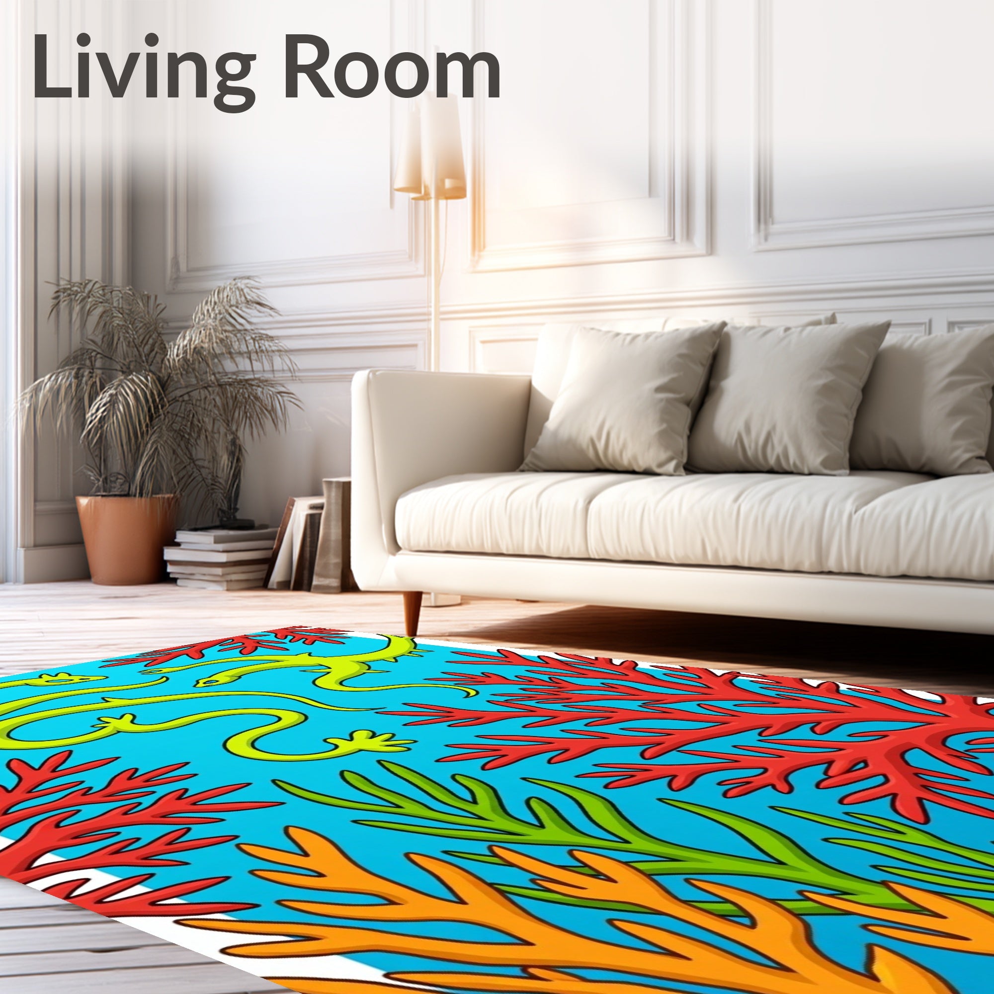 Oceanic Serpentine Coral Bloom Rug