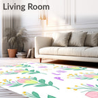 Pastel Floral Alphabet Garden Rug