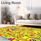 Primary Yellow Red Blue Abstract Collage Rug