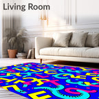 Retro Neon Letter Explosion Rug