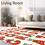 Playful alphabet rug with cute characters Rug