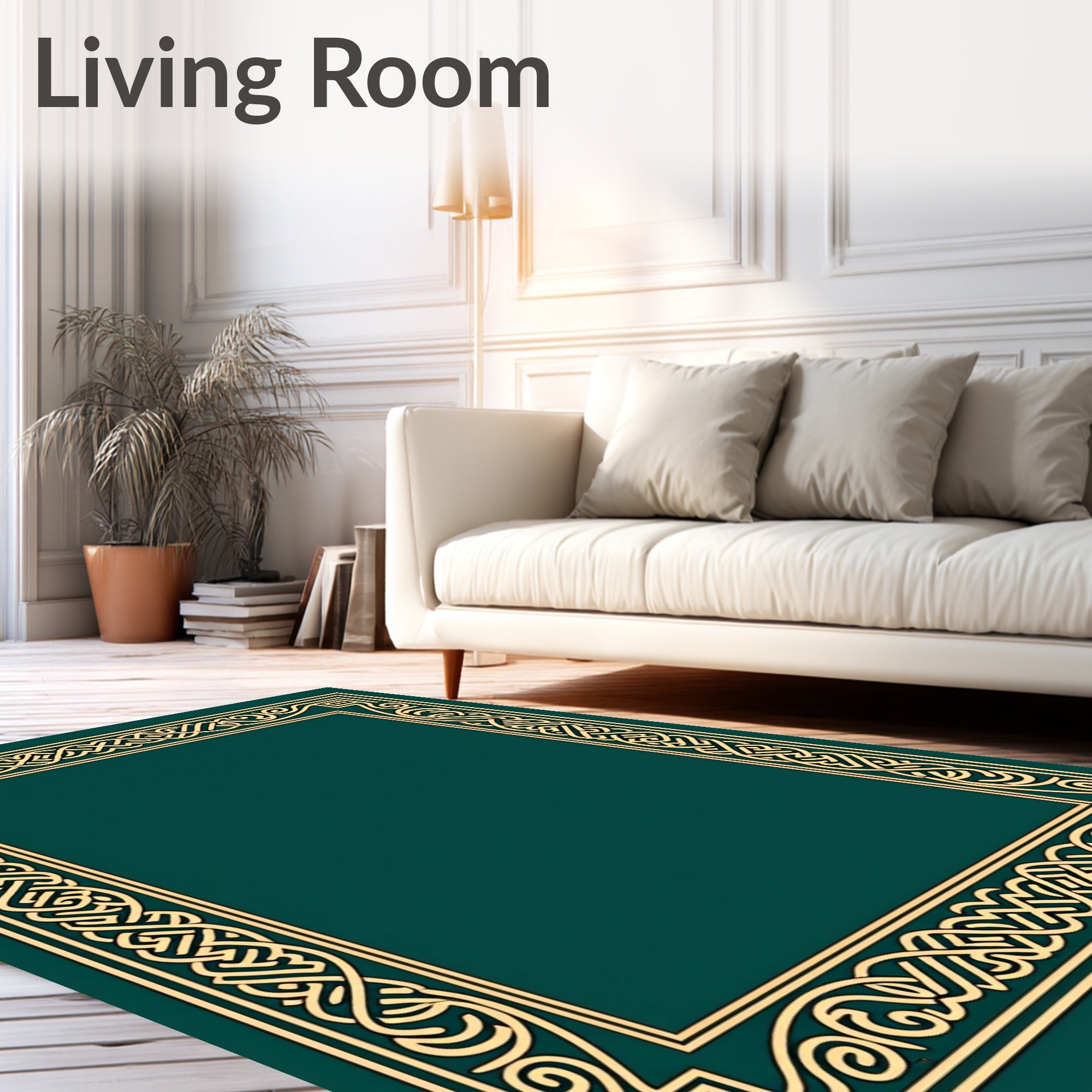 Golden Celtic Knot Border Rug