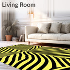Bold Yellow Black Zebra Stripe Rug
