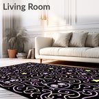 Cute Cat Swirls Starry Night Rug