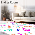 Vibrant Musical Notes and Stars Rug