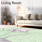 Pink Koala On Branch Leafy Cover Rug
