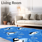 Cute Penguin Iceberg Snowflake Medley Rug