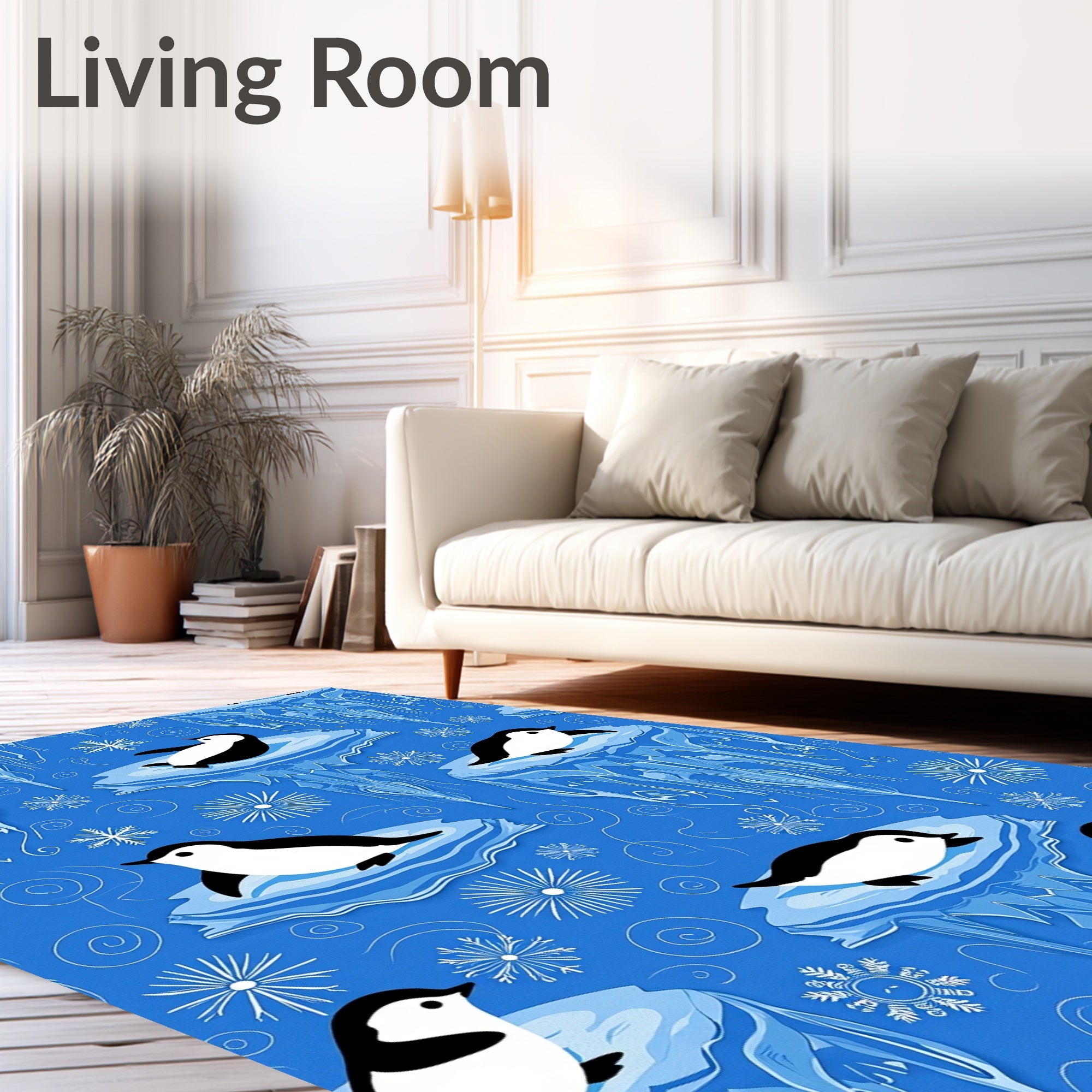 Cute Penguin Iceberg Snowflake Medley Rug