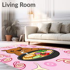 Cute Wombat Ramen Swirls Rug