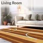 Wooden Basketball Court Stripes Rug