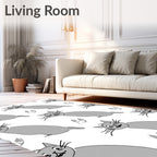 Playful Grey Cats Paw Prints Rug
