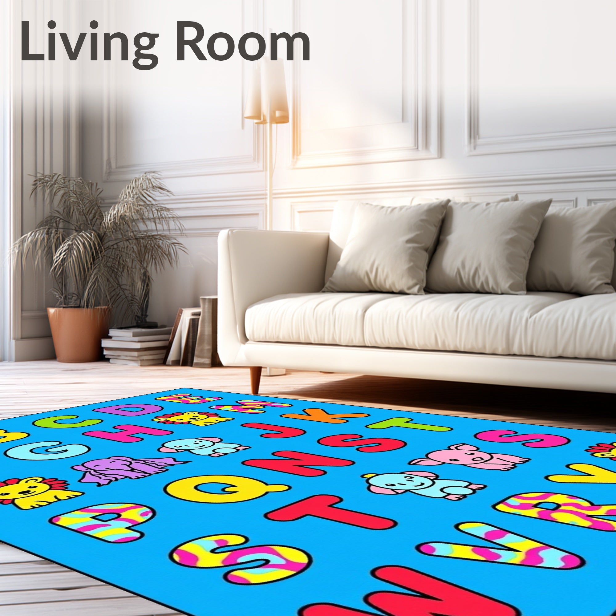 Cute Animal Alphabet Letter Rug