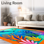 Playful Blue Dolphin Coral Garden Rug