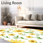 Golden Yellow Sunflower Garden Repeat Rug