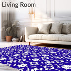 Rich Royal Blue White Symmetry Rug
