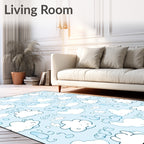 Whimsical Blue Cloud Dreamscape Rug