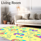 Rainbow Letters and Numbers Play Mat Rug