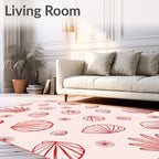 Coral Shells Outline Soft Pink Rug