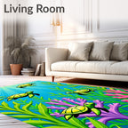 Green Sea Turtles Amidst Coral Reef Rug