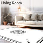 Ornate Sunburst Compass Medallion Square Rug