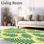 Verdant Fronds On Cream Background Rug