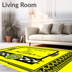 Yellow Black Checkerboard Race Day Rug