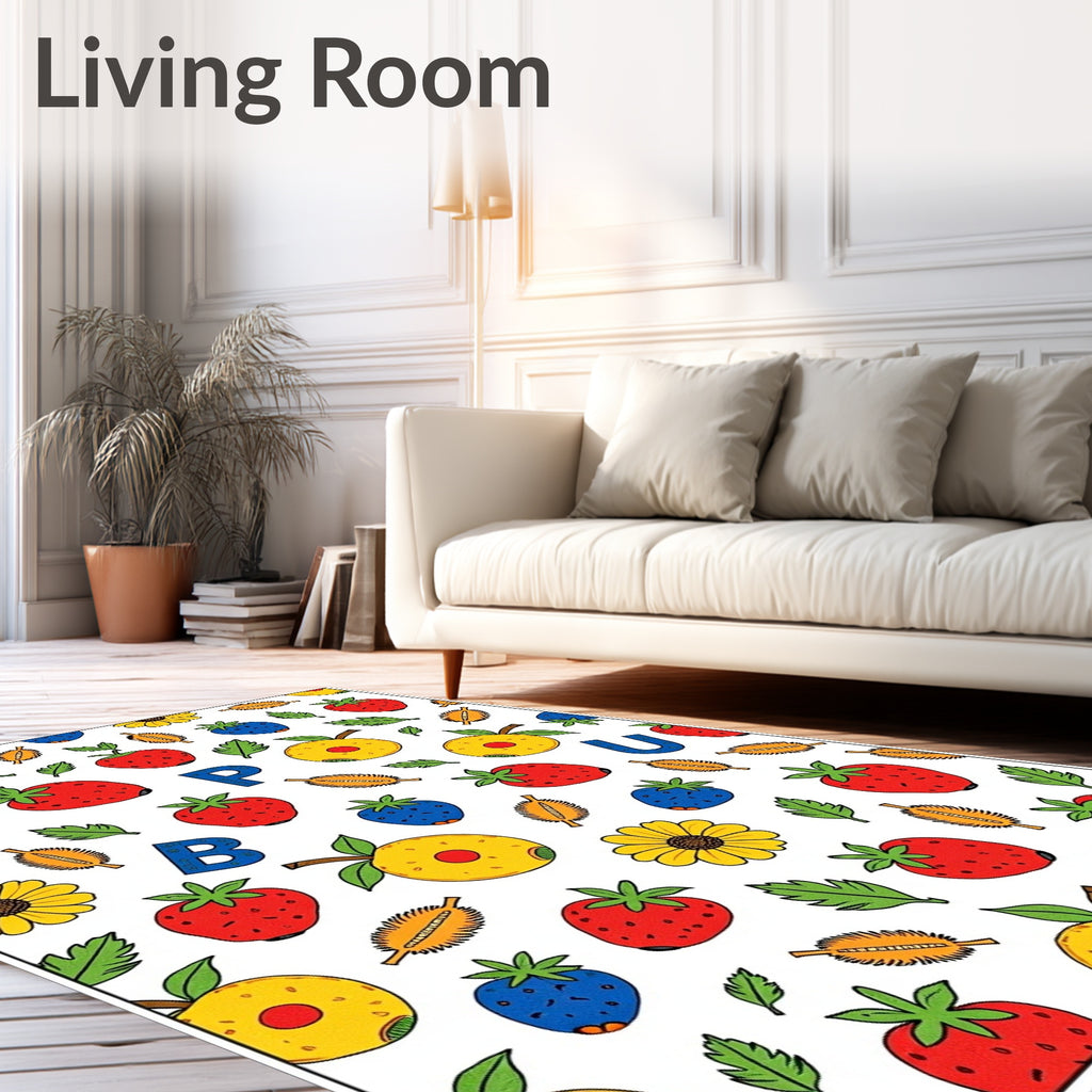 Whimsical Fruit Letters Meadow Rug