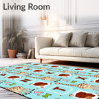 Whimsical Giraffe Alphabet Animals Rug