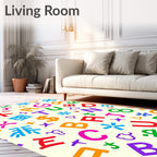 Alphabet Splash Multi Color Graphic Rug