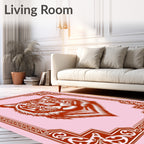 Crimson Tiger Portrait Ornate Frame Rug