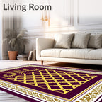Regal Gold Monogram Diamond Border Rug