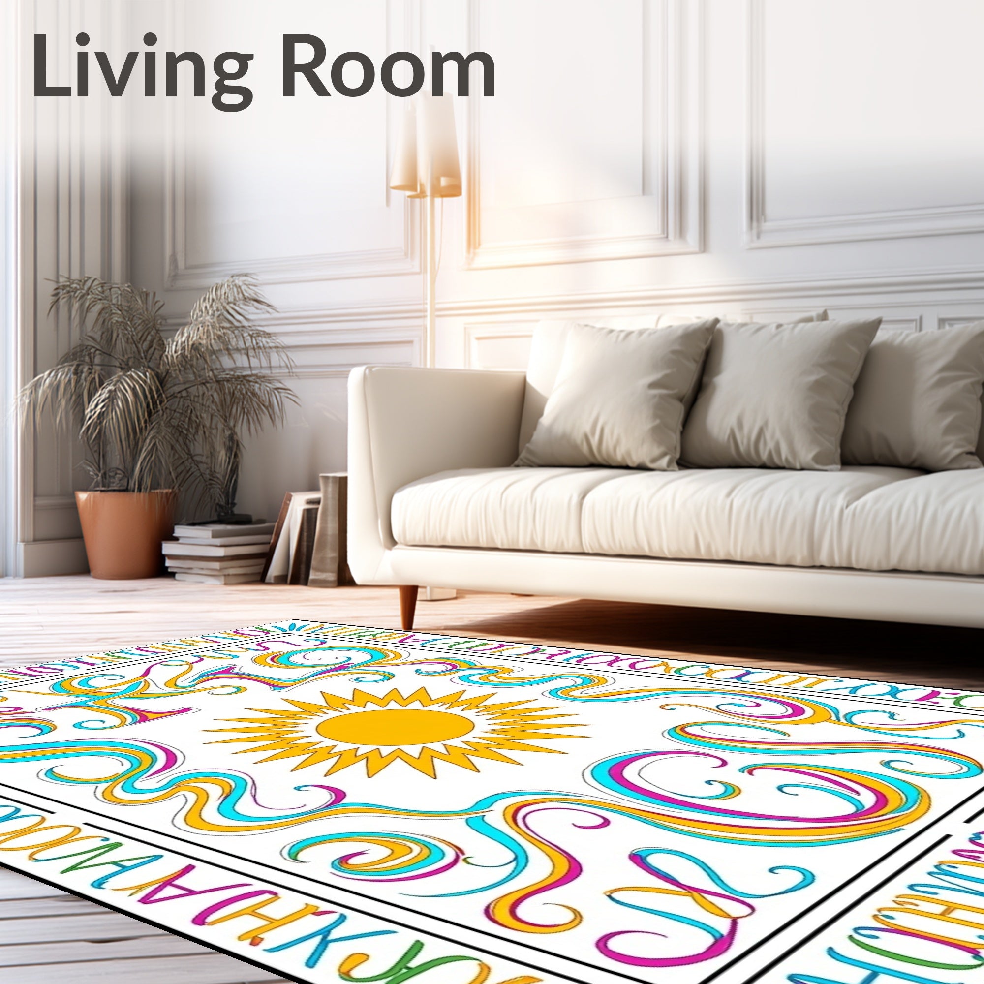 Radical Sunshine Swirls Sun Rug