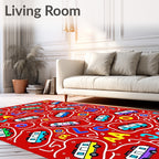 Colorful Camper Van Alphabet Adventure Rug