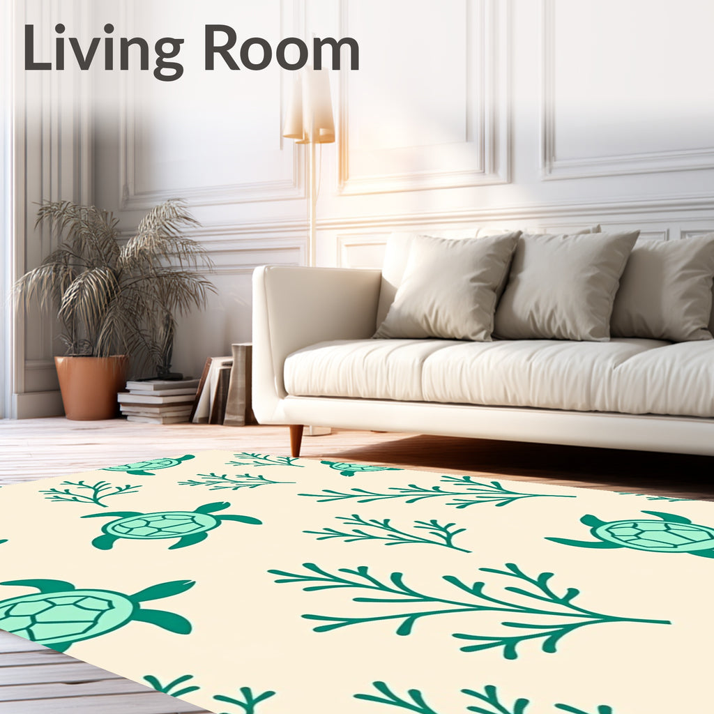 Sea Turtle Coral Reef Aquatic Rug
