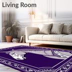 Majestic Purple Unicorn Engraved Portrait Rug