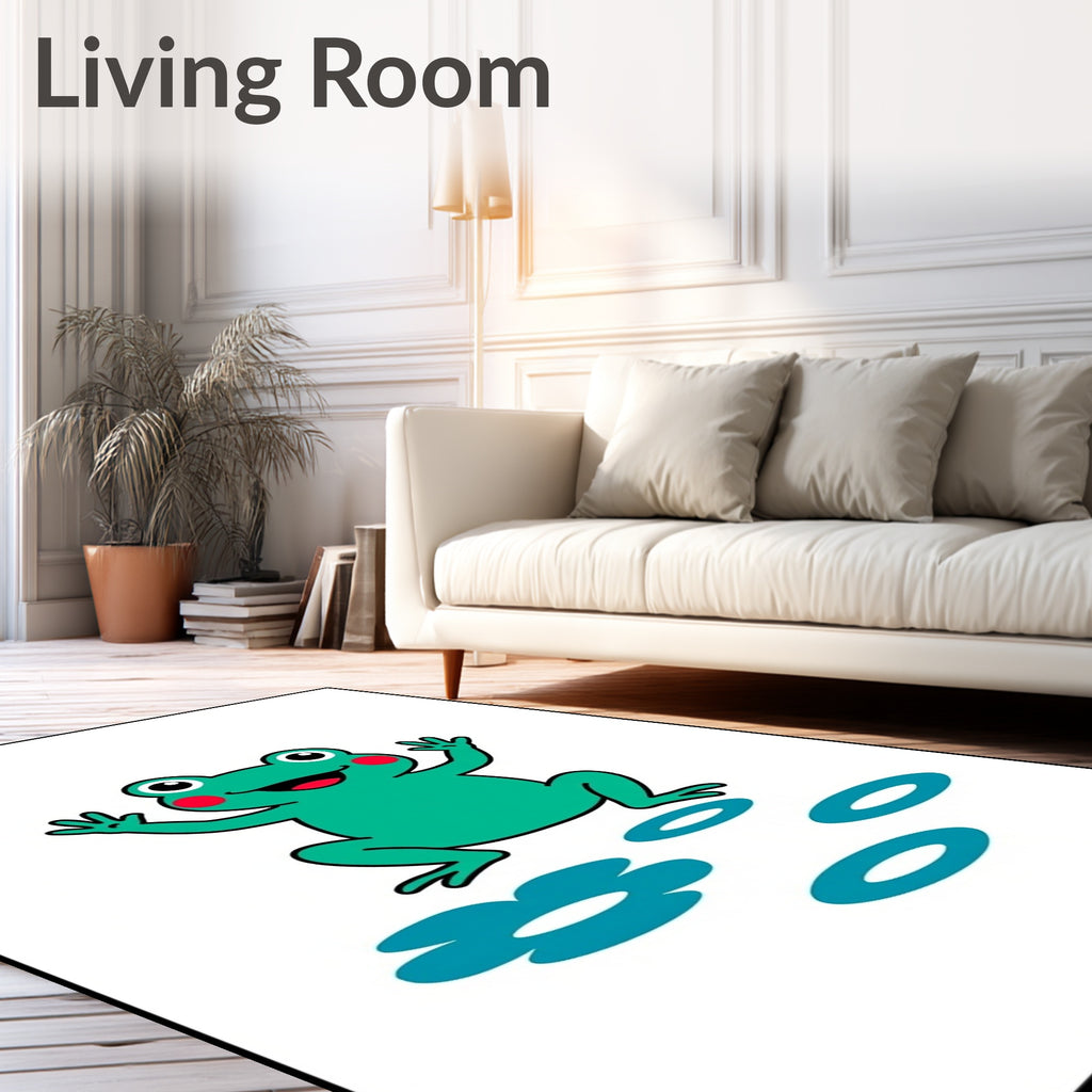 Jolly Green Frog Ripples Pond Rug