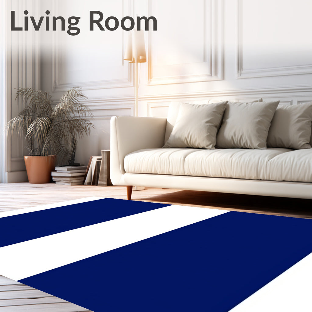 Bold Navy And White Stripe Rug