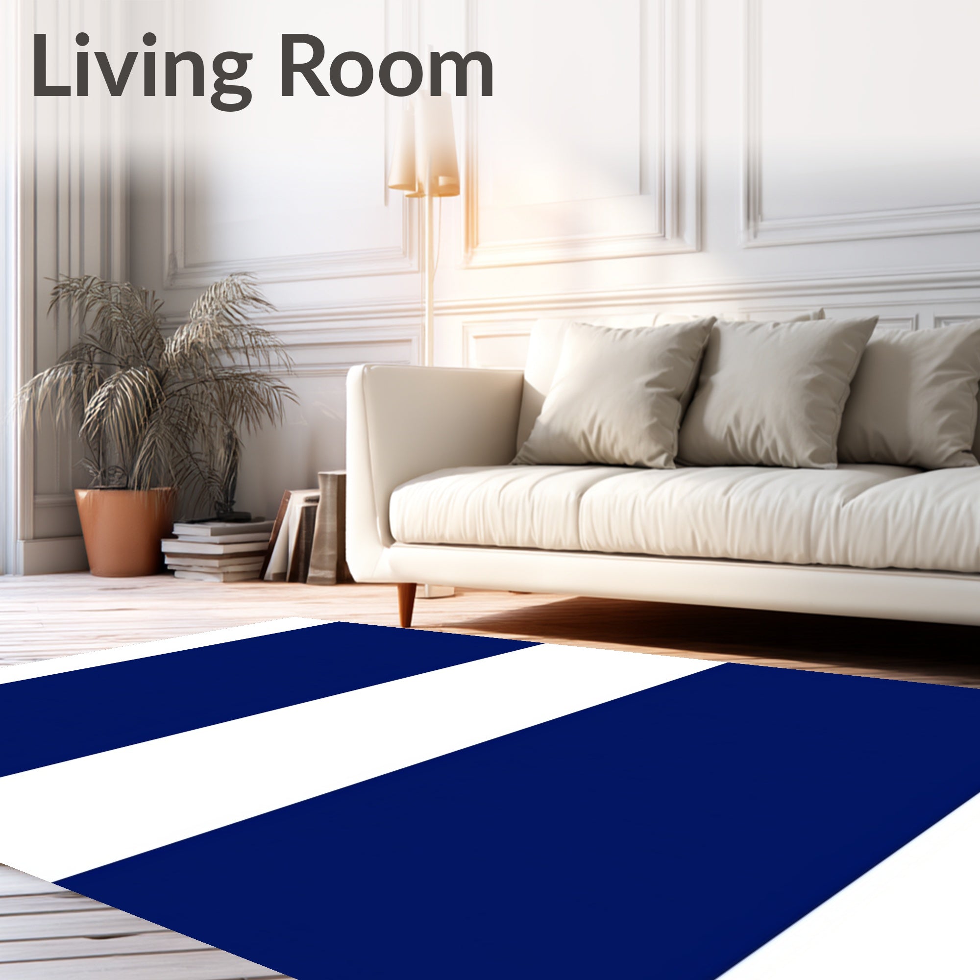 Bold Navy And White Stripe Rug