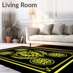 Yellow Regal Emblem Medallion Rug