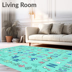 Ocean Alphabet Coral Dolphin Rug
