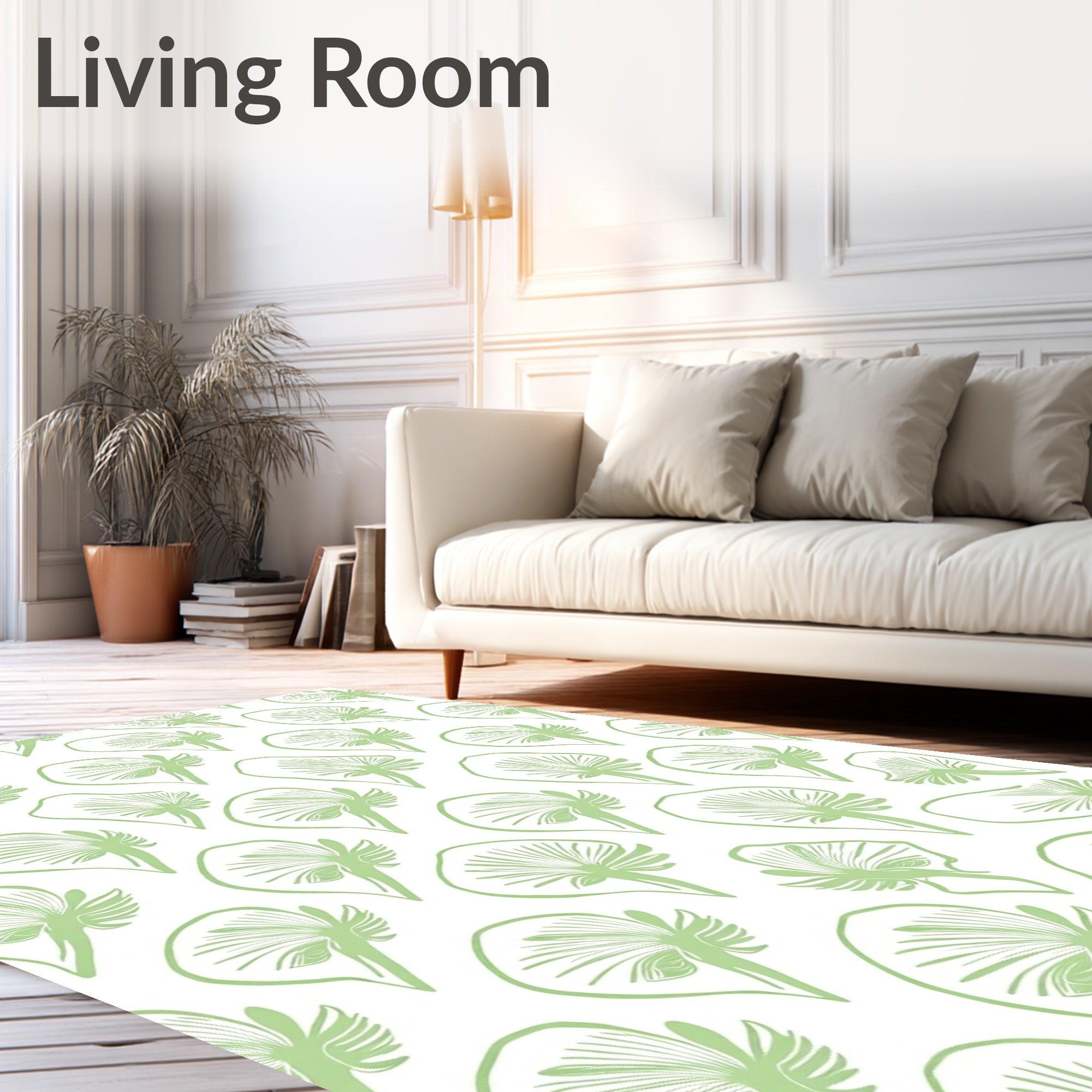 Light Green Mushroom Garden Repeat Rug