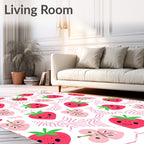 Sweet Strawberry Butterfly Garden Rug