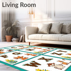 Whimsical Woodland Alphabet Animals Rug