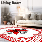Bold Red Floral Statement Rug