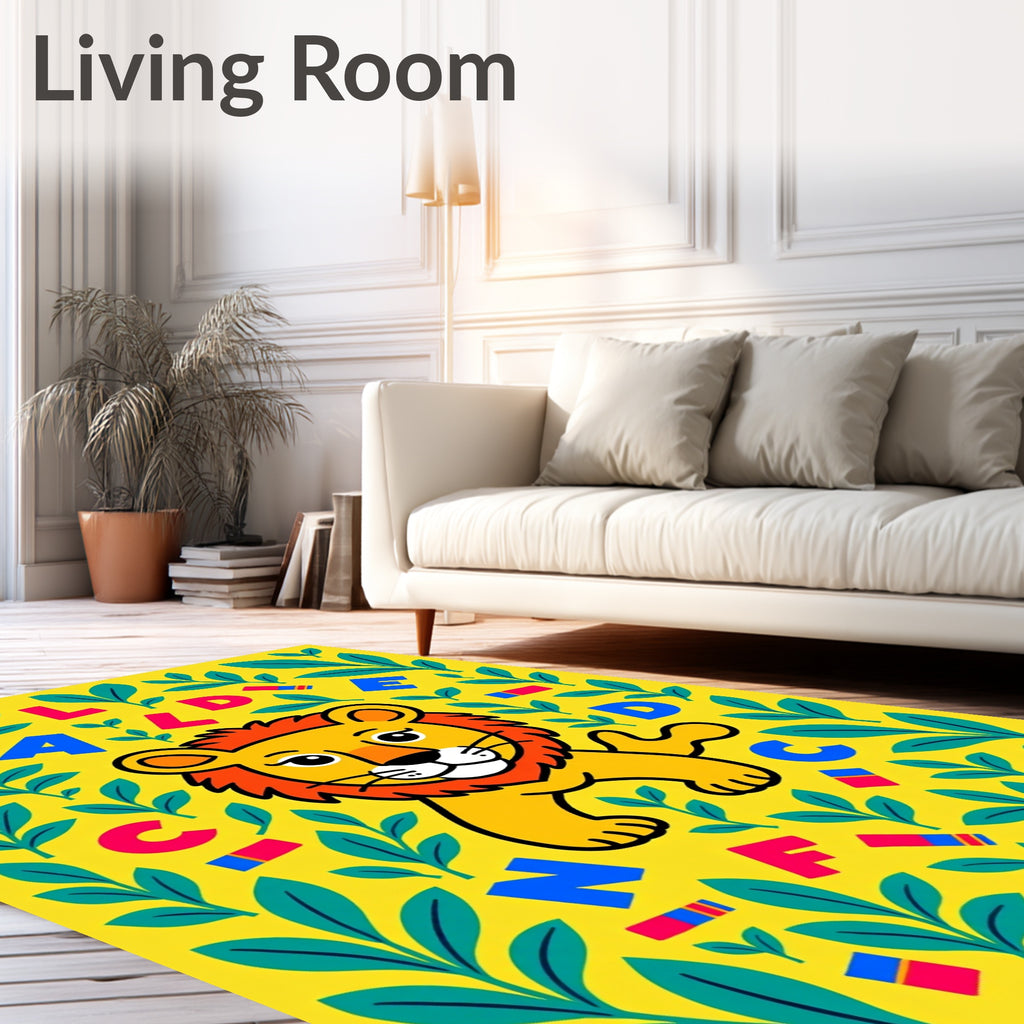 Happy Lion Jungle Alphabet Rug