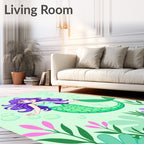 Cute Purple Mermaid Underwater Bubble Garden Rug